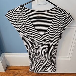 Apt. 9 Black and White Striped Blouse
